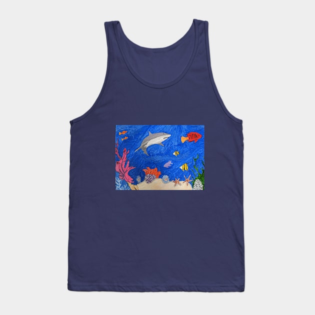 shark in underwater world Tank Top by PaintstopbyNandini